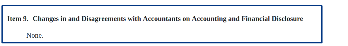 10-K: good-looking Changes in and Disagreements with Accountants on Accounting and Financial Disclosure